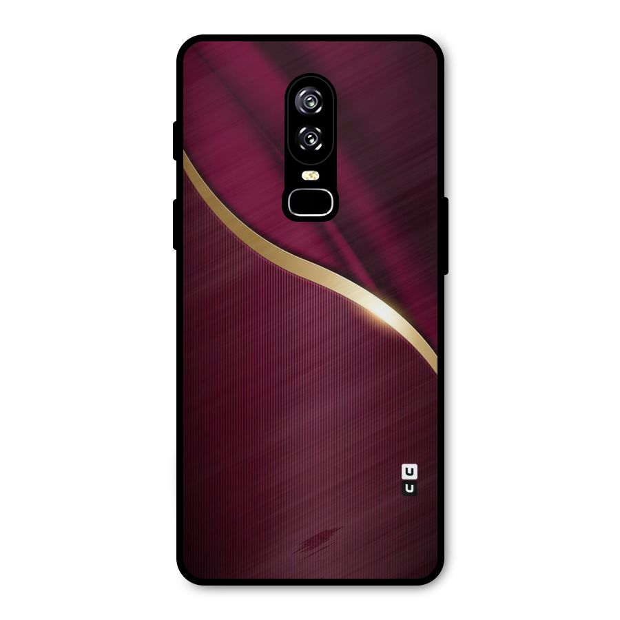Smooth Maroon Metal Back Case for OnePlus 6