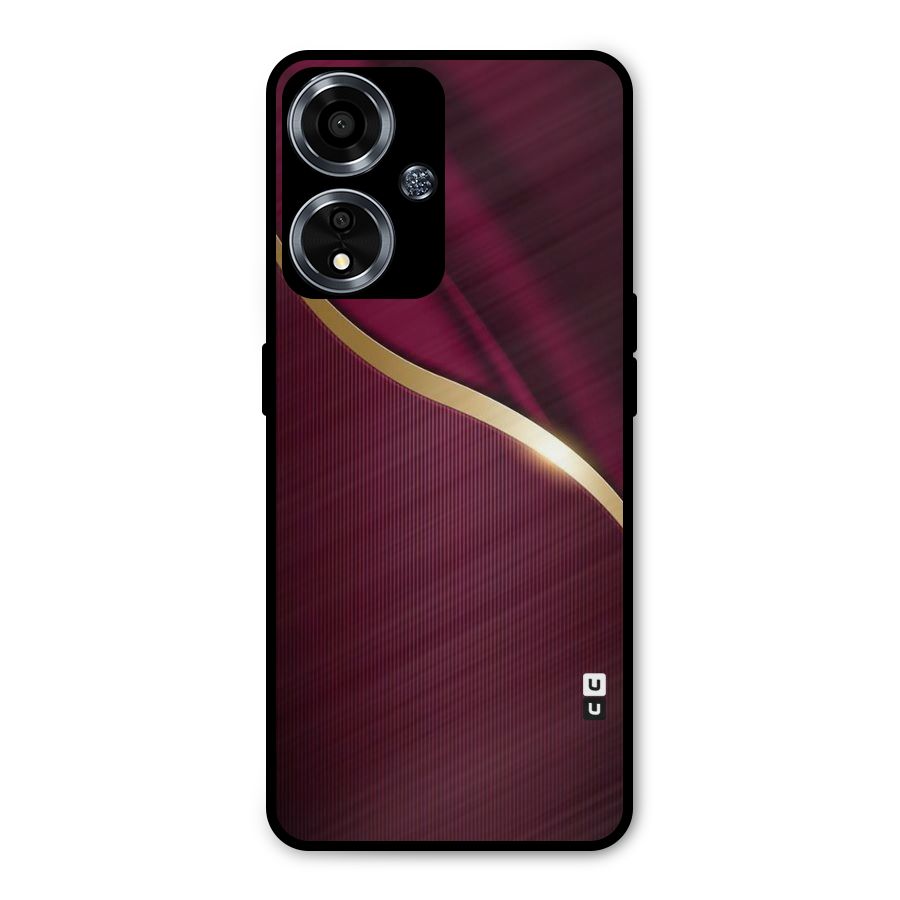 Smooth Maroon Metal Back Case for Oppo A59