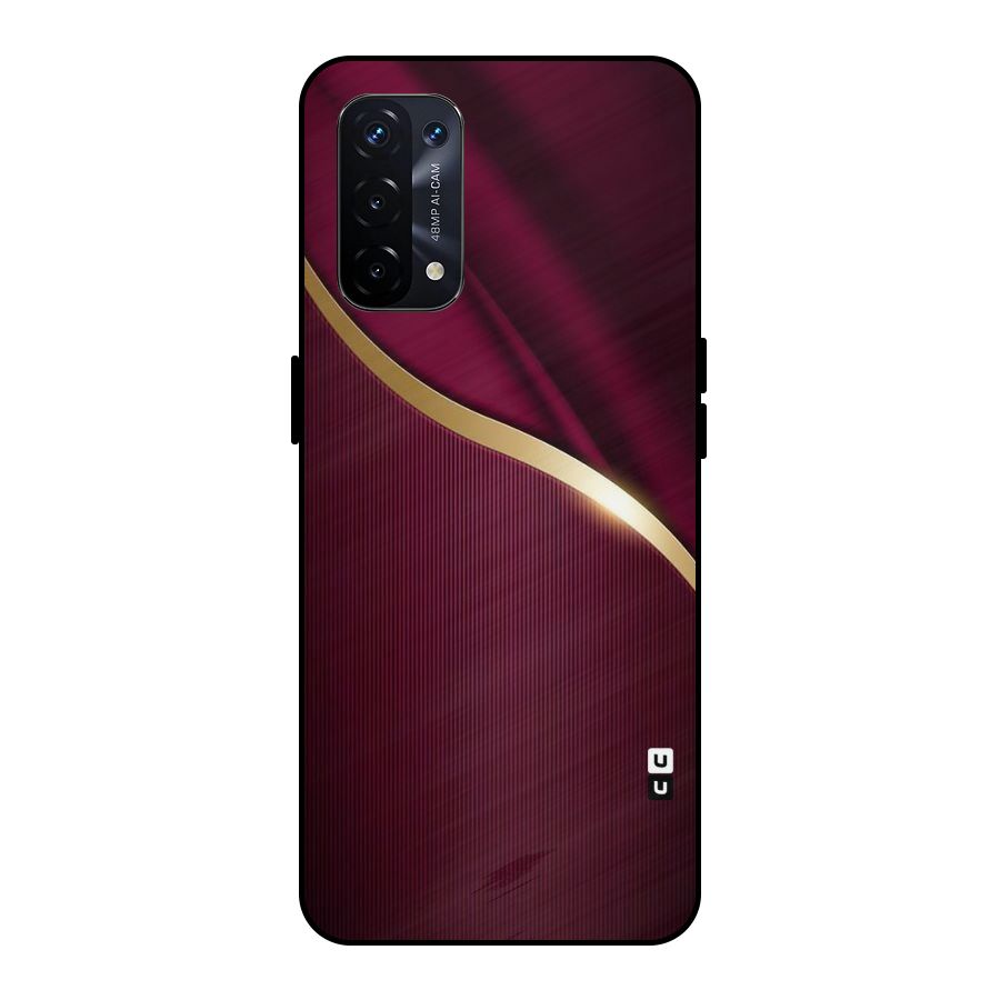 Smooth Maroon Metal Back Case for Oppo A74 5G