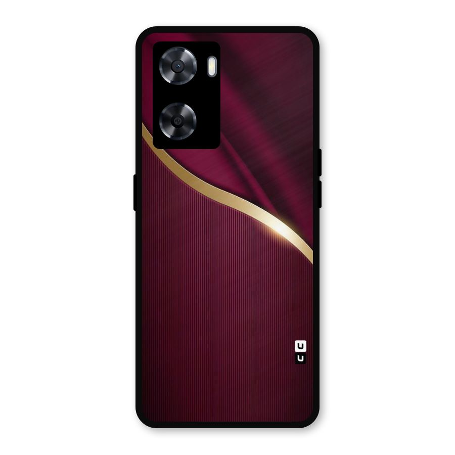 Smooth Maroon Metal Back Case for Oppo A77s