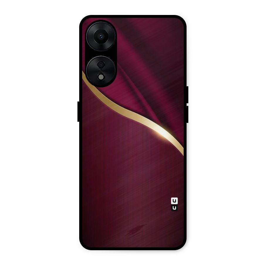Smooth Maroon Metal Back Case for Oppo A78 5G