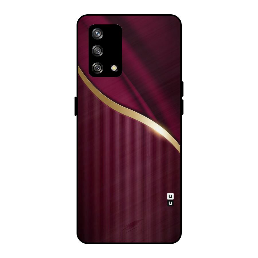 Smooth Maroon Metal Back Case for Oppo F19