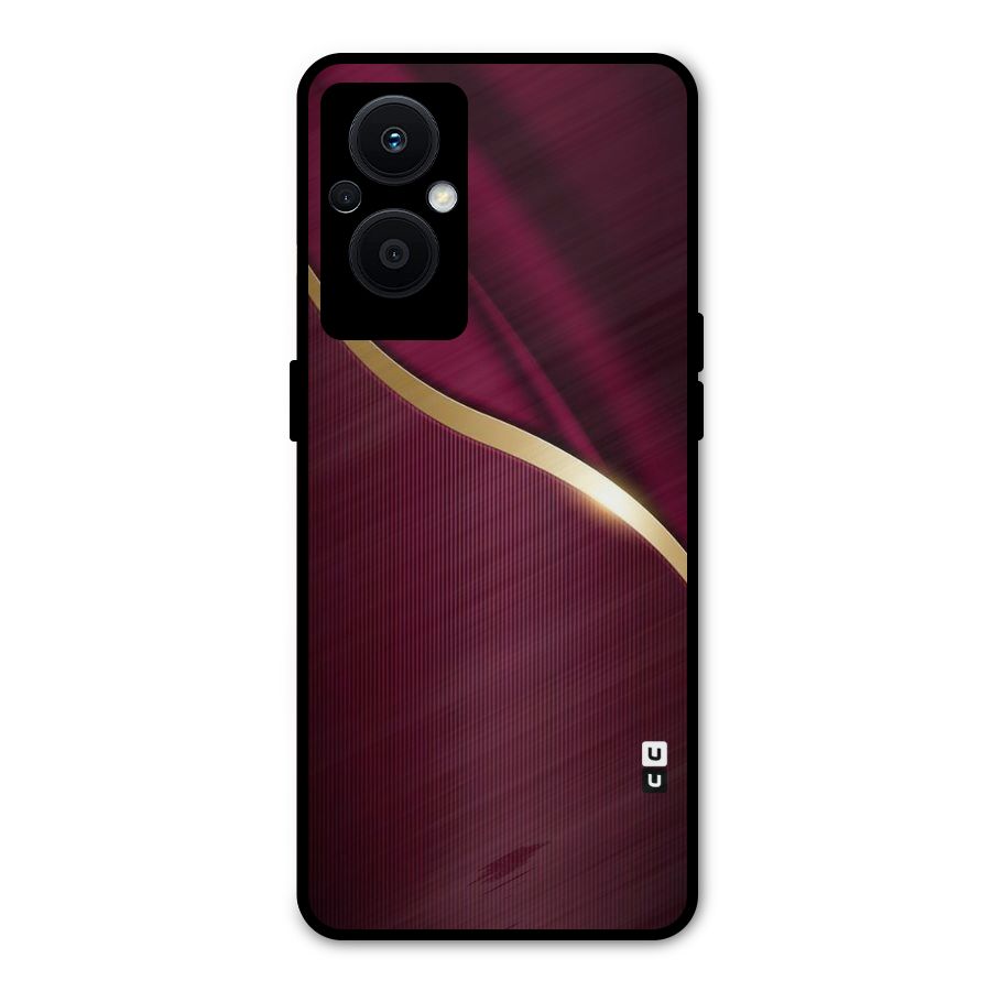 Smooth Maroon Metal Back Case for Oppo F21 Pro 5G