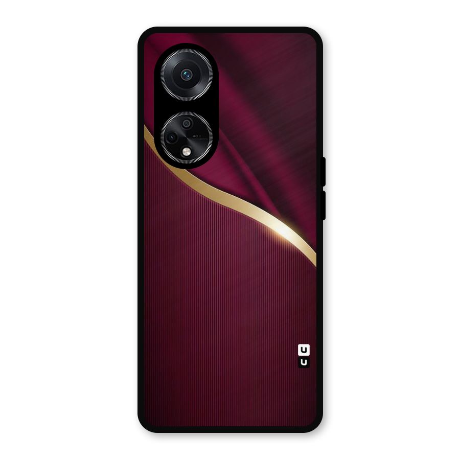 Smooth Maroon Metal Back Case for Oppo F23