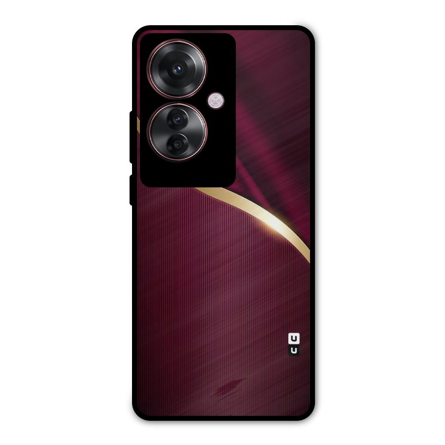 Smooth Maroon Metal Back Case for Oppo F25 Pro