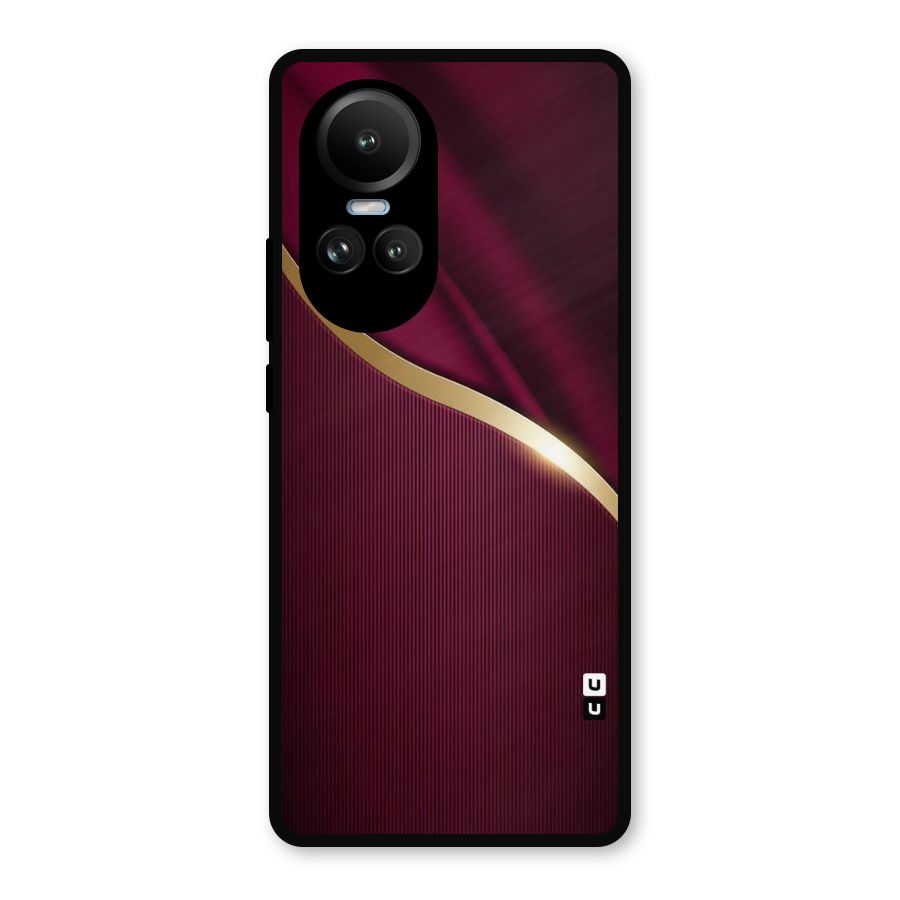 Smooth Maroon Metal Back Case for Oppo Reno10 Pro