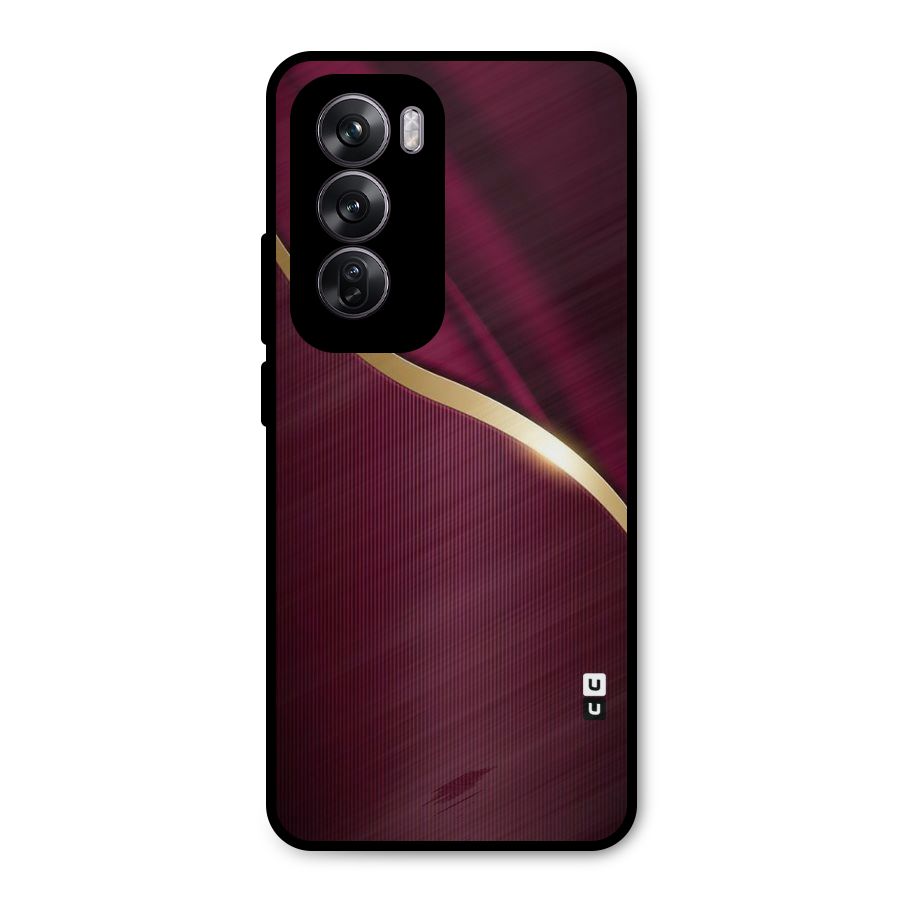 Smooth Maroon Metal Back Case for Oppo Reno12 Pro