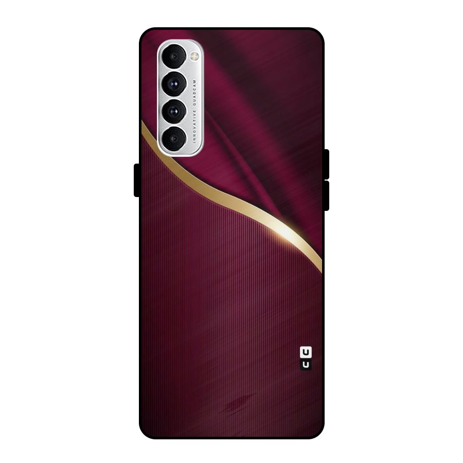 Smooth Maroon Metal Back Case for Oppo Reno4 Pro