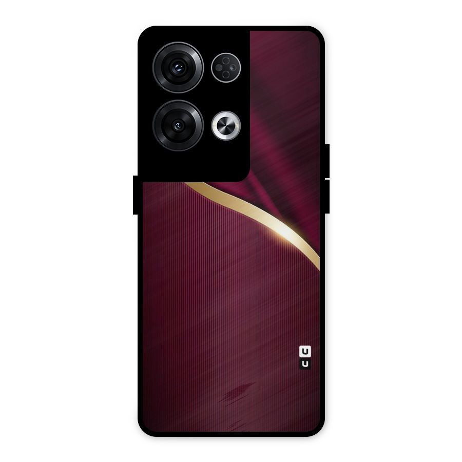 Smooth Maroon Metal Back Case for Oppo Reno8 Pro 5G