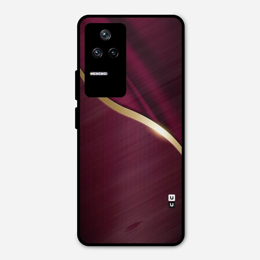 Smooth Maroon Metal Back Case for Poco F4 5G