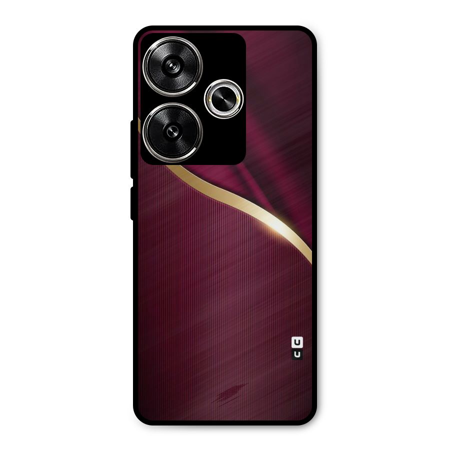 Smooth Maroon Metal Back Case for Poco F6