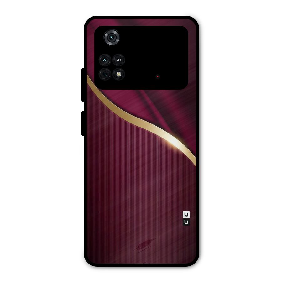 Smooth Maroon Metal Back Case for Poco M4 Pro 4G