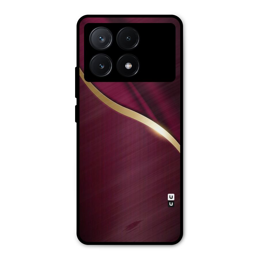 Smooth Maroon Metal Back Case for Poco X6 Pro