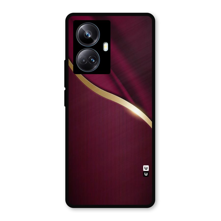 Smooth Maroon Metal Back Case for Realme 10 Pro Plus
