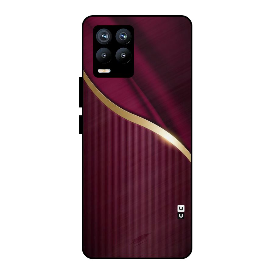 Smooth Maroon Metal Back Case for Realme 8