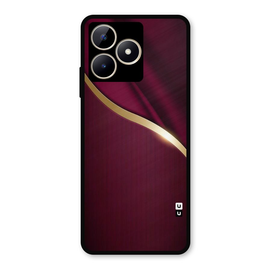 Smooth Maroon Metal Back Case for Realme C53