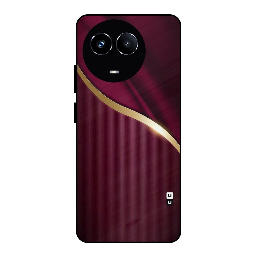 Smooth Maroon Metal Back Case for Realme Narzo 60X