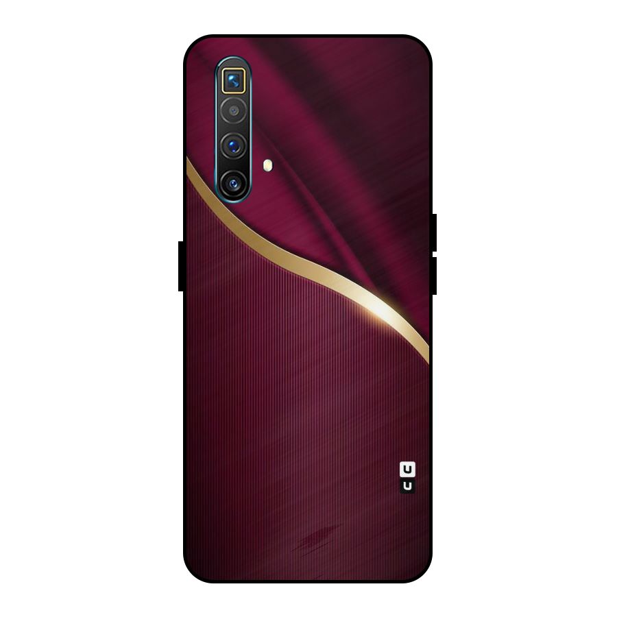 Smooth Maroon Metal Back Case for Realme X3
