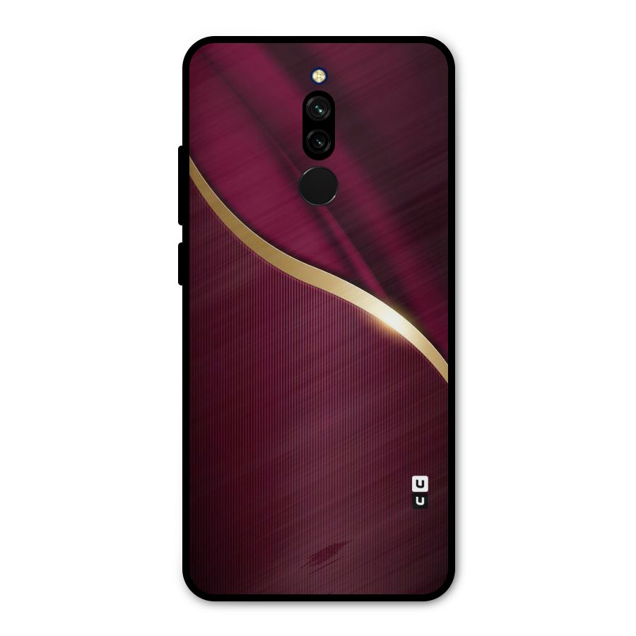 Smooth Maroon Metal Back Case for Redmi 8