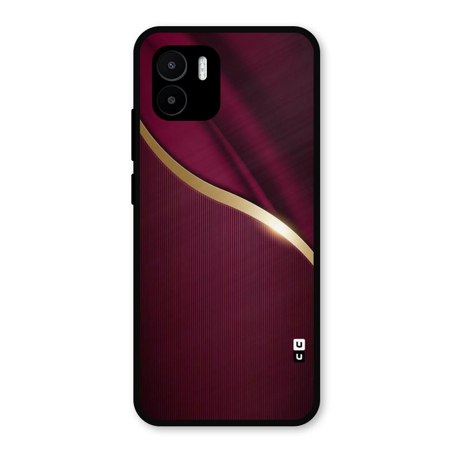 Smooth Maroon Metal Back Case for Redmi A2