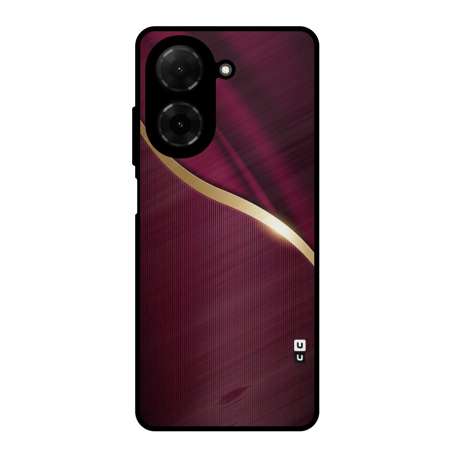 Smooth Maroon Metal Back Case for Redmi A5 4G
