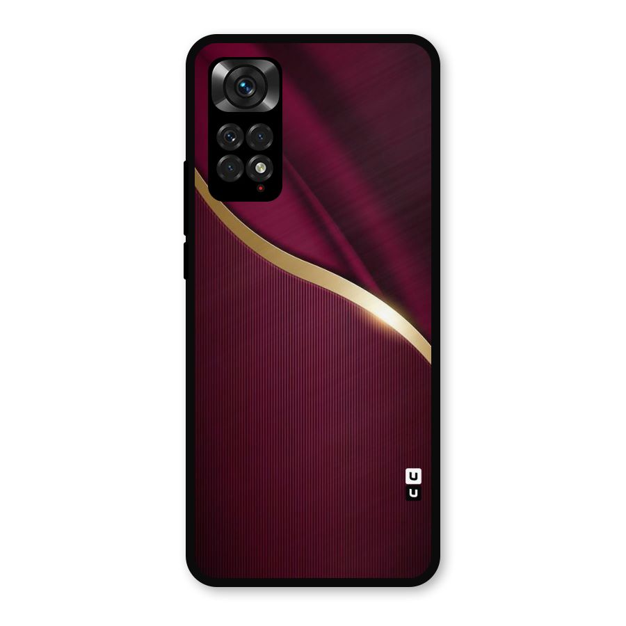 Smooth Maroon Metal Back Case for Redmi Note 11