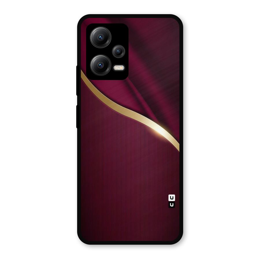 Smooth Maroon Metal Back Case for Redmi Note 12 5G