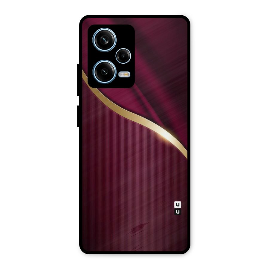 Smooth Maroon Metal Back Case for Redmi Note 12 Pro