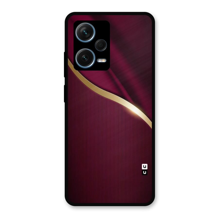Smooth Maroon Metal Back Case for Redmi Note 12 Pro Plus 5G