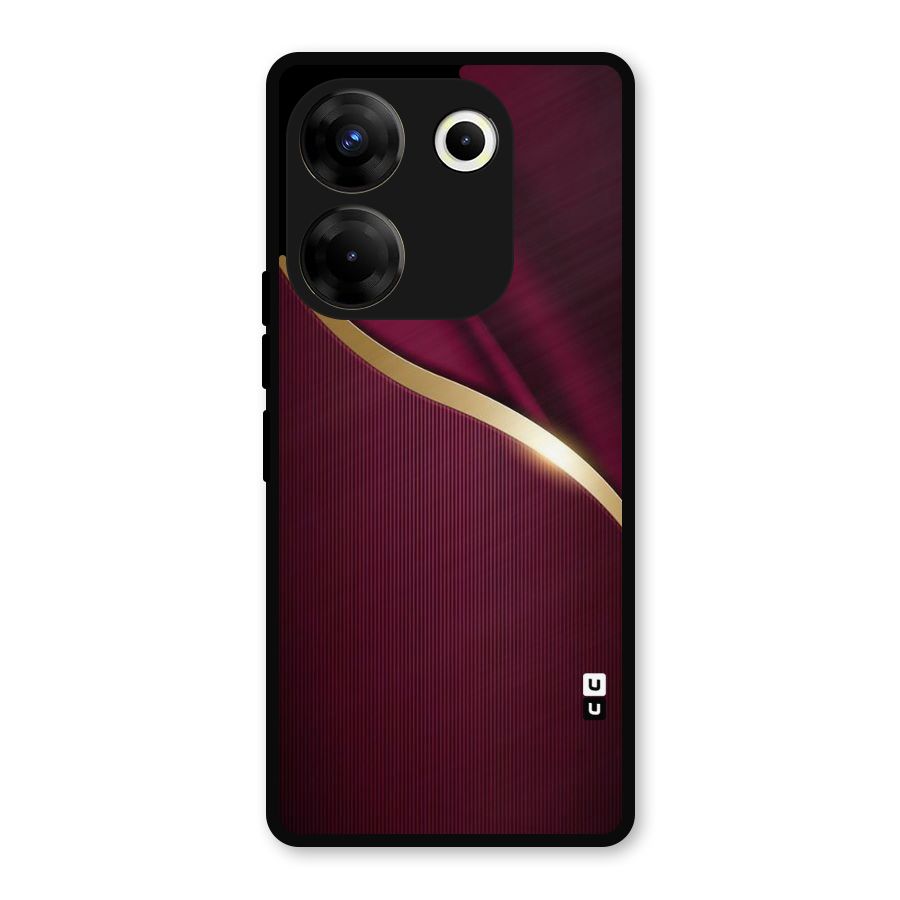 Smooth Maroon Metal Back Case for Tecno Camon 20