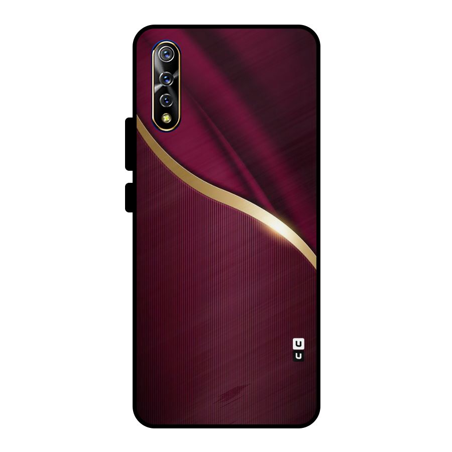 Smooth Maroon Metal Back Case for Vivo S1