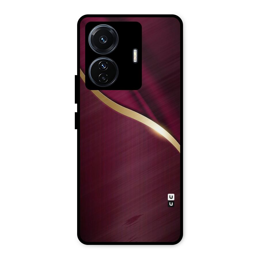 Smooth Maroon Metal Back Case for Vivo T1 Pro
