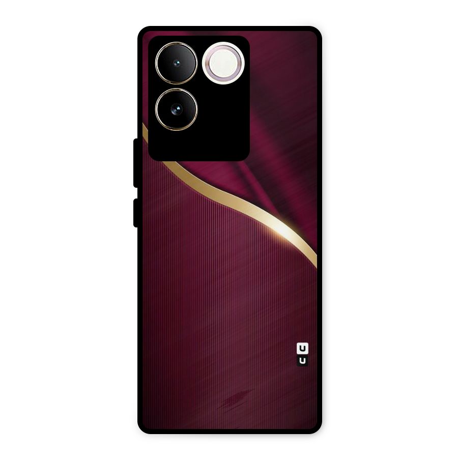 Smooth Maroon Metal Back Case for Vivo T2 Pro