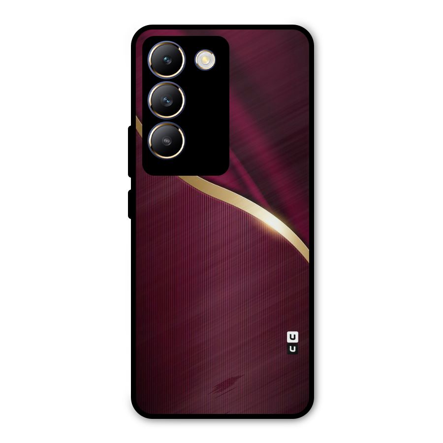 Smooth Maroon Metal Back Case for Vivo T3 5G