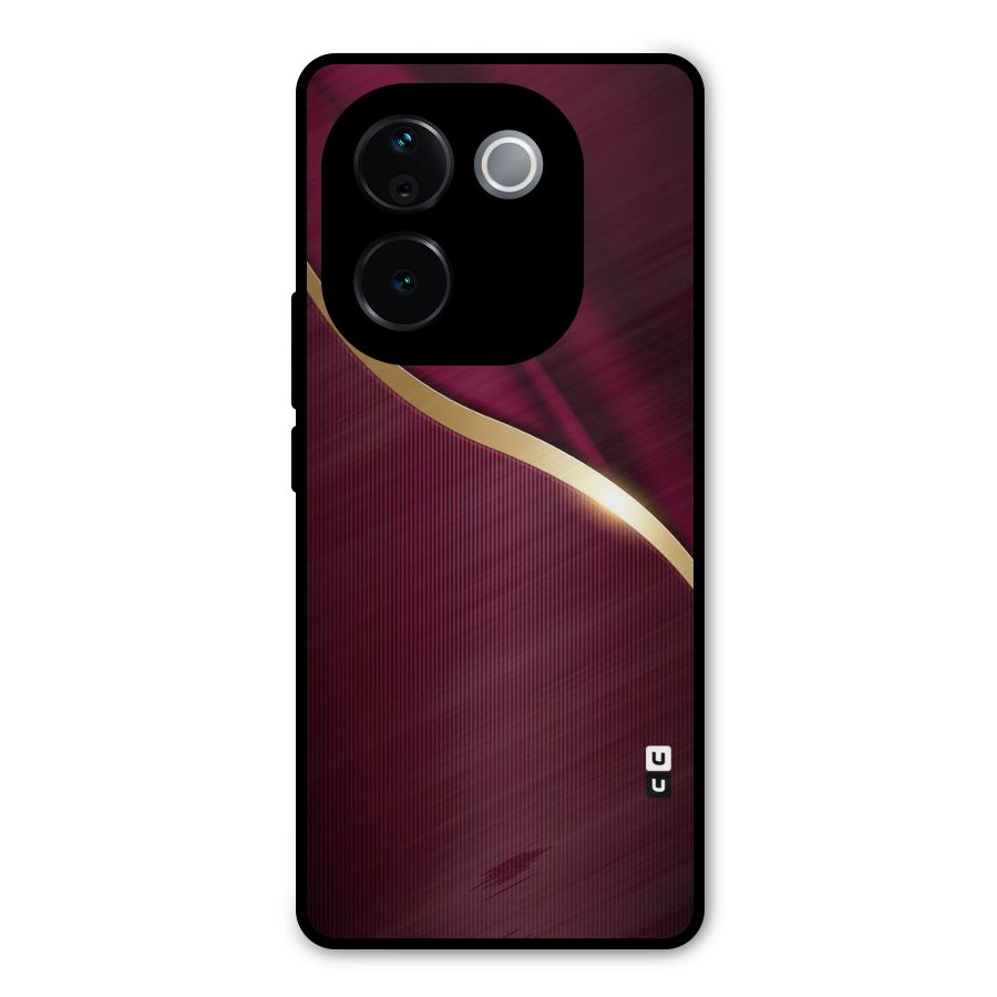 Smooth Maroon Metal Back Case for Vivo T3 Pro