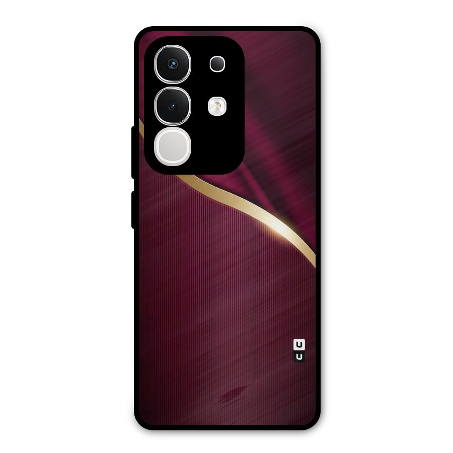 Smooth Maroon Metal Back Case for Vivo T4x