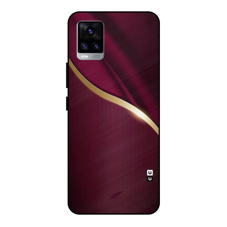 Smooth Maroon Metal Back Case for Vivo V20 2021