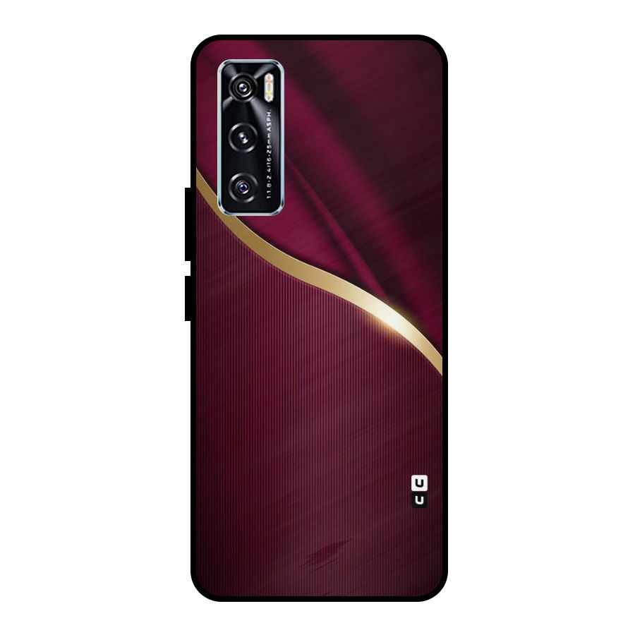 Smooth Maroon Metal Back Case for Vivo V20 SE