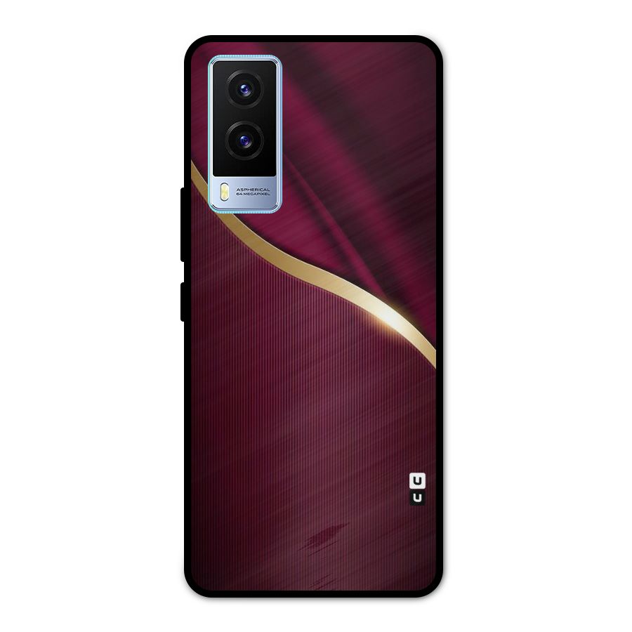 Smooth Maroon Metal Back Case for Vivo V21e 5G