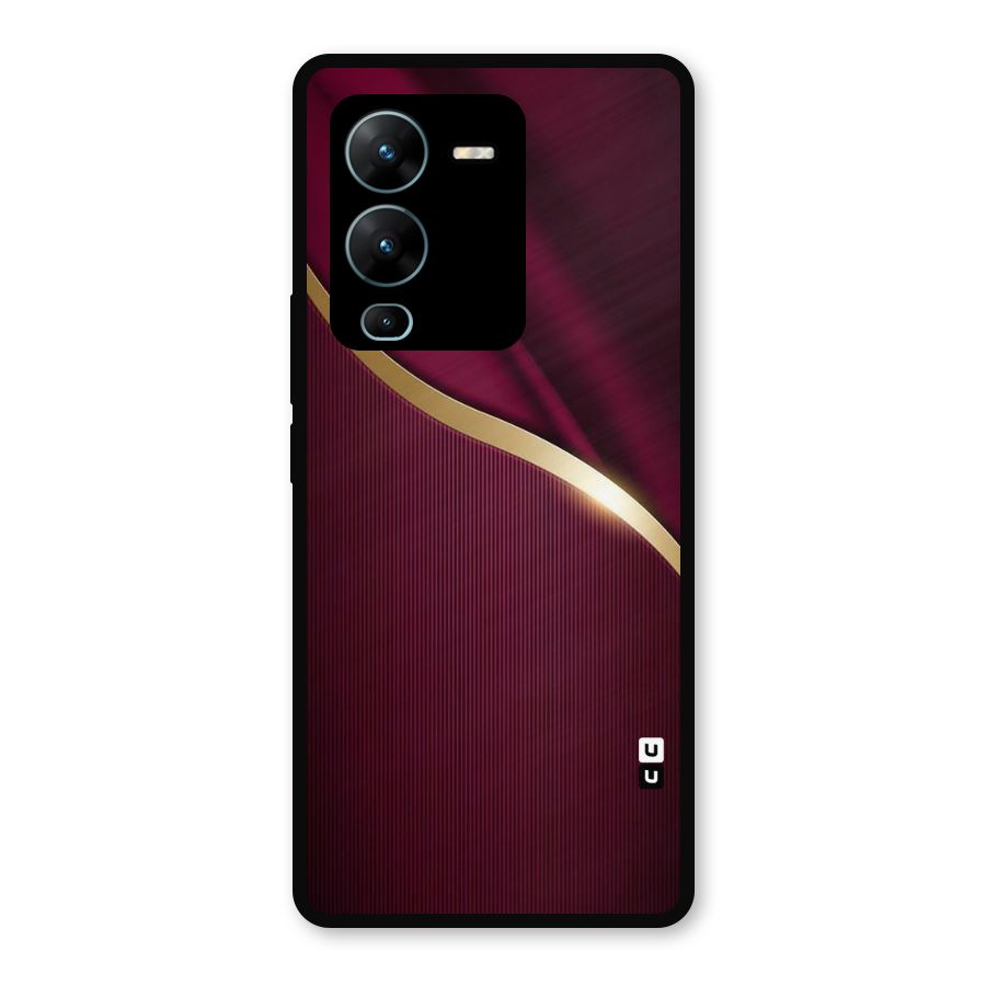 Smooth Maroon Metal Back Case for Vivo V25 Pro