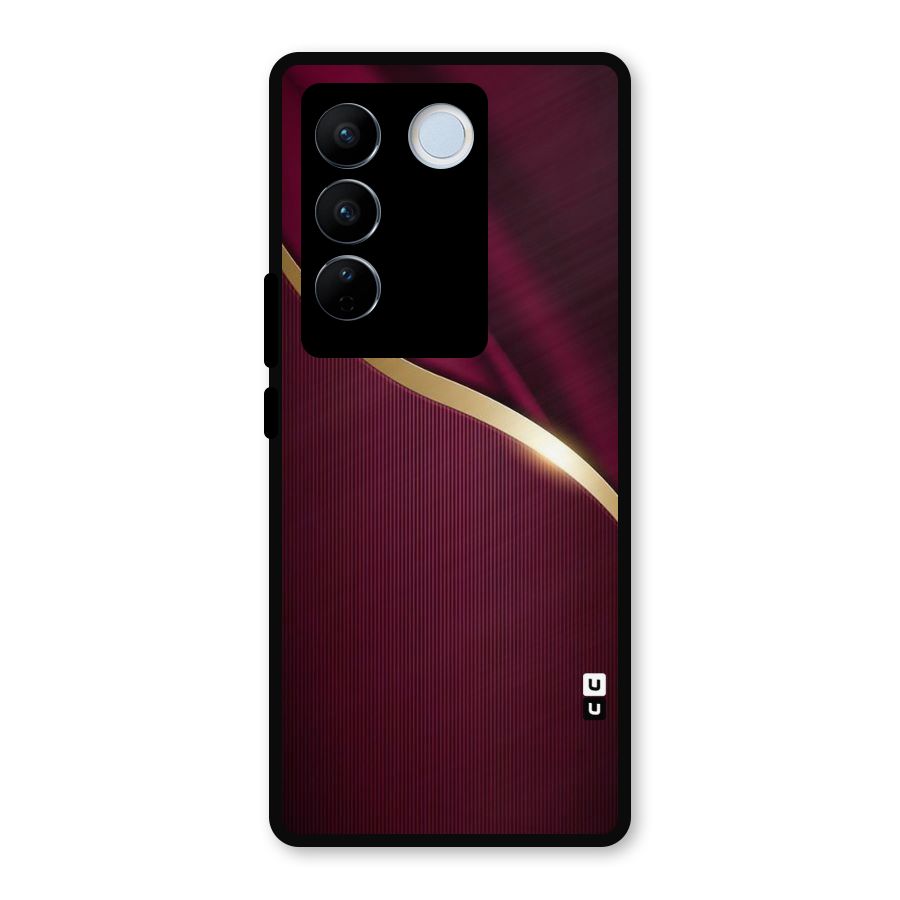 Smooth Maroon Metal Back Case for Vivo V27
