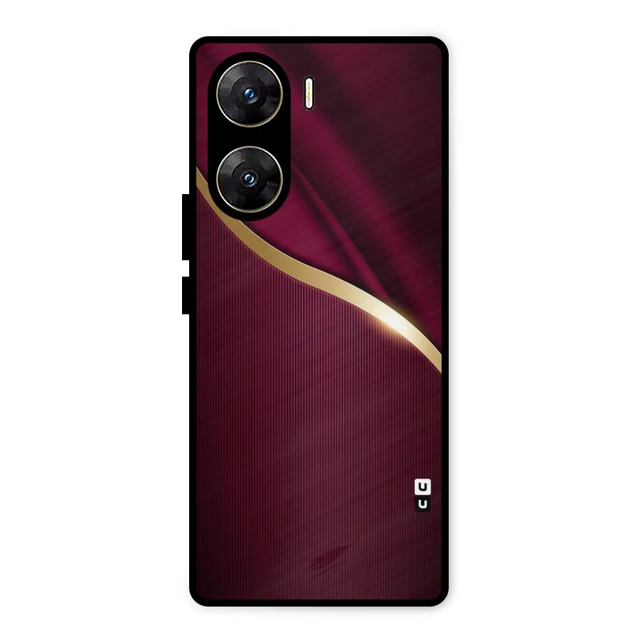 Smooth Maroon Metal Back Case for Vivo V29e