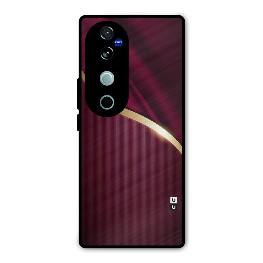 Smooth Maroon Metal Back Case for Vivo V40