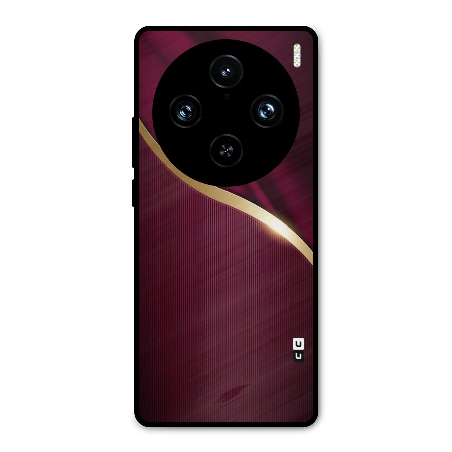 Smooth Maroon Metal Back Case for Vivo X100 Pro