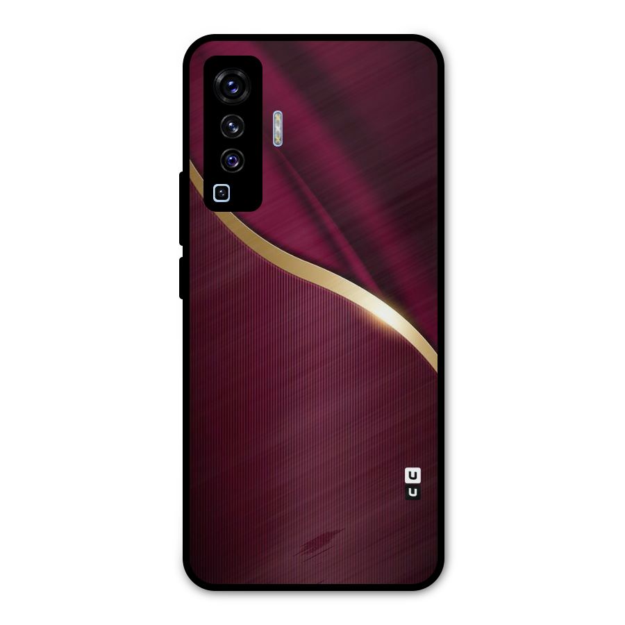 Smooth Maroon Metal Back Case for Vivo X50