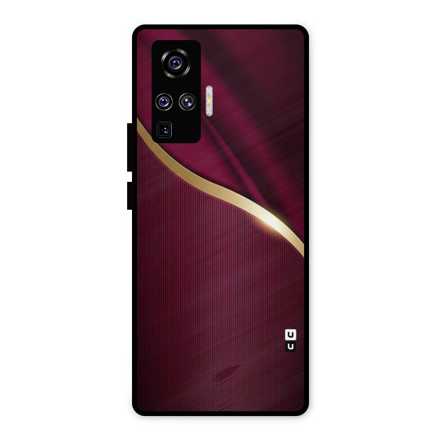 Smooth Maroon Metal Back Case for Vivo X50 Pro