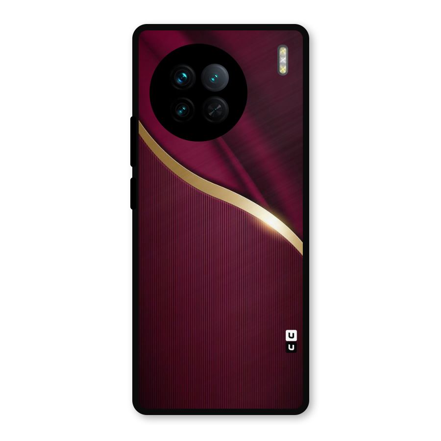 Smooth Maroon Metal Back Case for Vivo X90