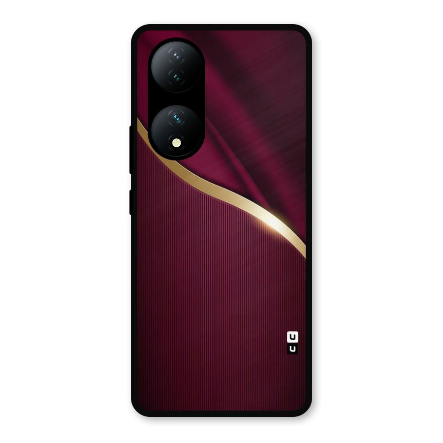 Smooth Maroon Metal Back Case for Vivo Y100a