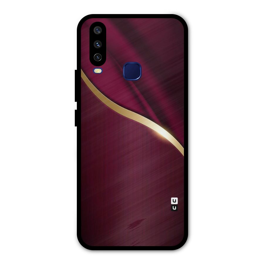 Smooth Maroon Metal Back Case for Vivo Y15