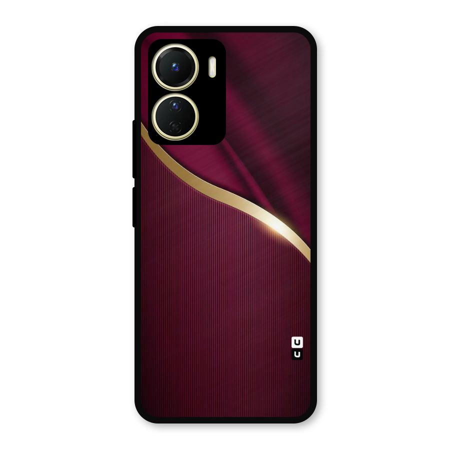 Smooth Maroon Metal Back Case for Vivo Y16